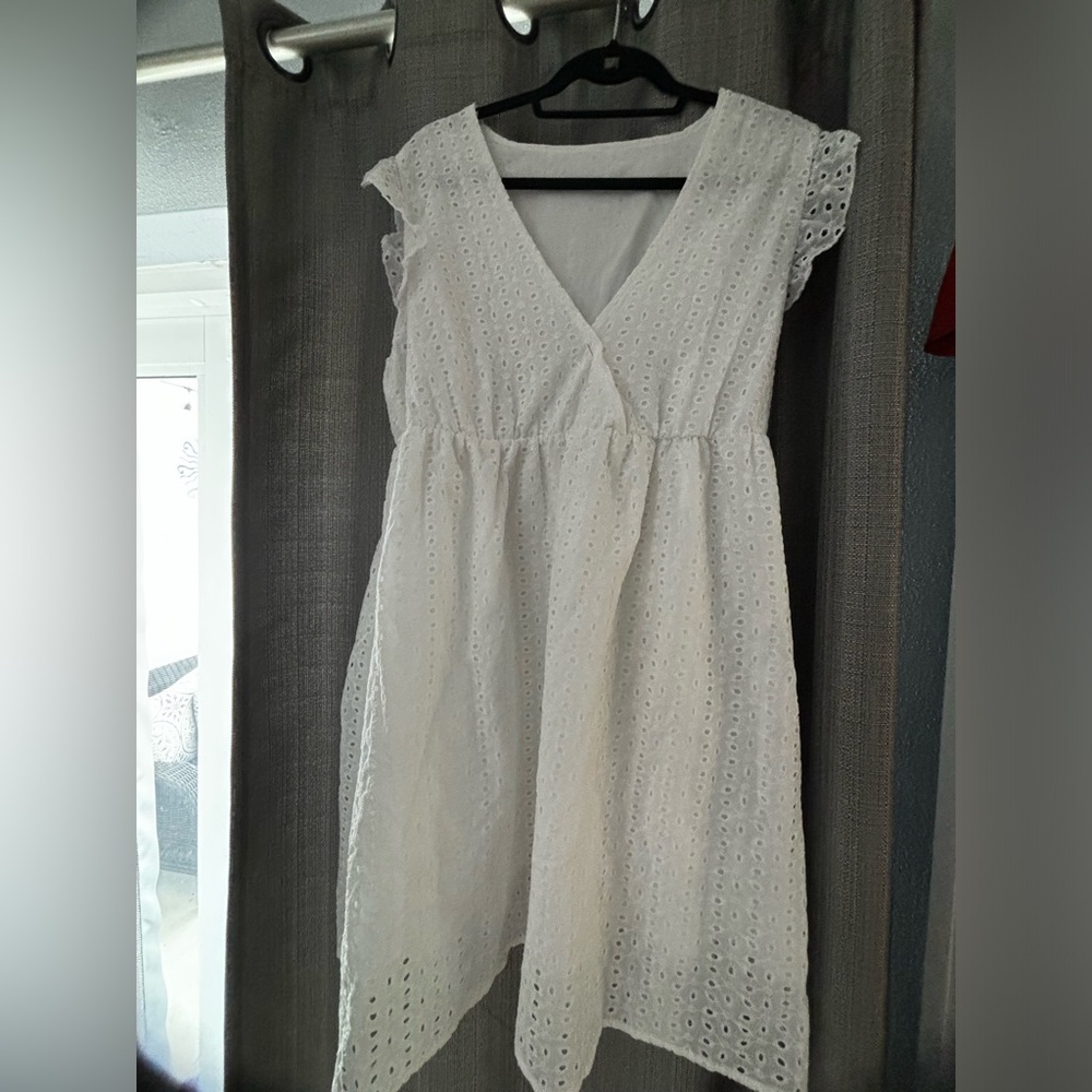 Women’s white eyelet dress